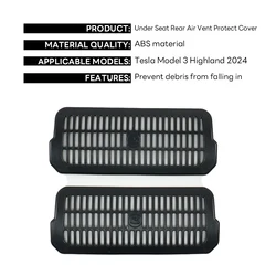 Premium Rear Air Vent Protection Cover for Under Seat Ventilation (A 2PCS)