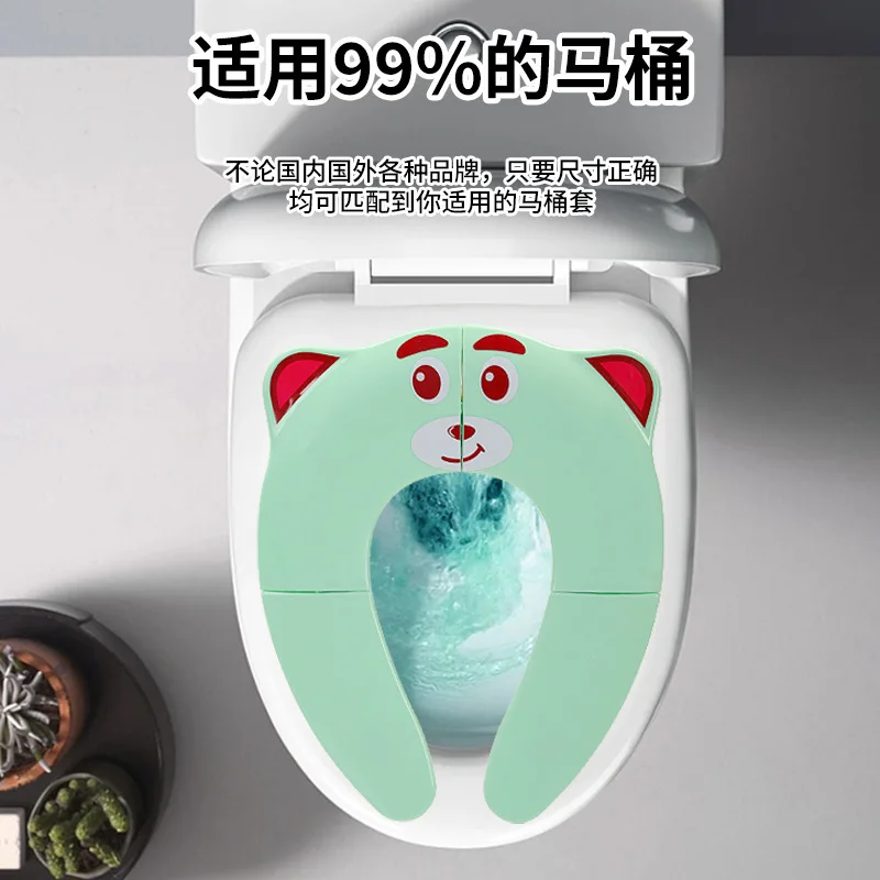 Portable Folding Non Slip Silionce Pads Potty Training Seat for Kids Foldable Toddlers Toilet Seat Potty Cover for Travel