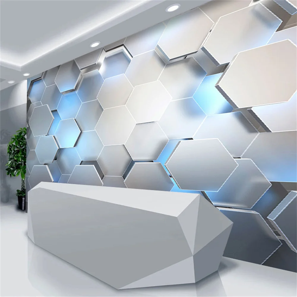 Customized mural 3D three-dimensional geometric wallpaper KTV hair salon  background wall papel de parede vinilo adhesivo muebles
