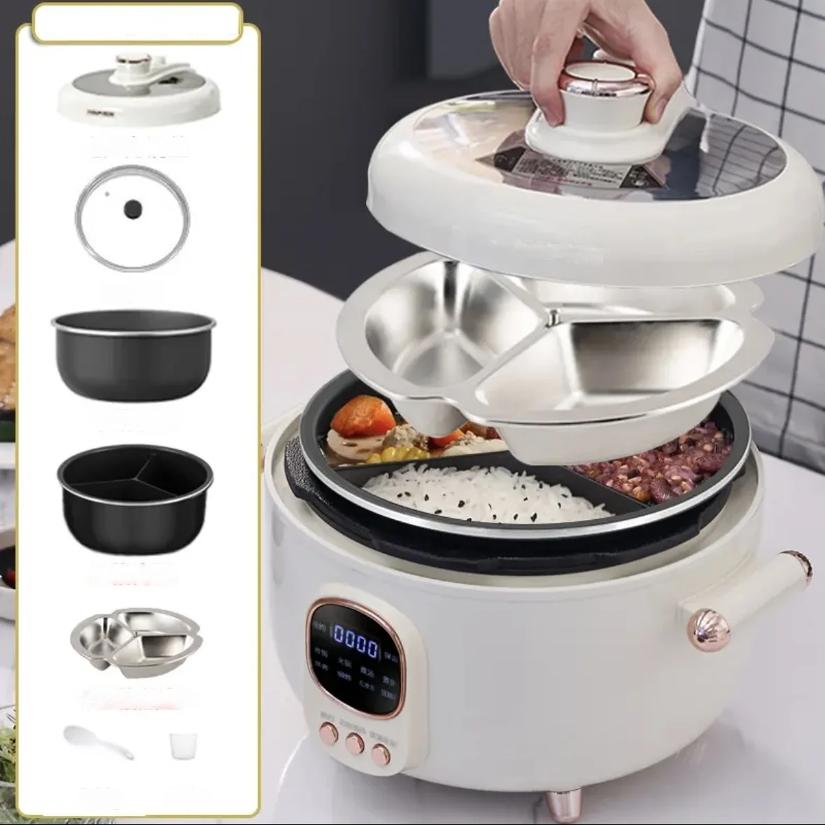 Hanpai electric pressure cooker home smart high pressure rice cooker  Mandarin duck gallbladder three-compartment hot pot - AliExpress