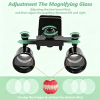 Loupes dentaires binoculaires à clip réglables 2,5X-3,5X, loupe optique à distance de travail de 350-600 mm pour la chirurgie 4