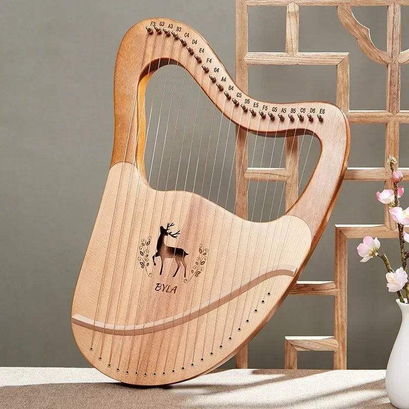 Wooden 21 String Harp 27 String Sound Therapy Professional Portable Lyar Meditation Harp Beginner Practice Musical Instruments