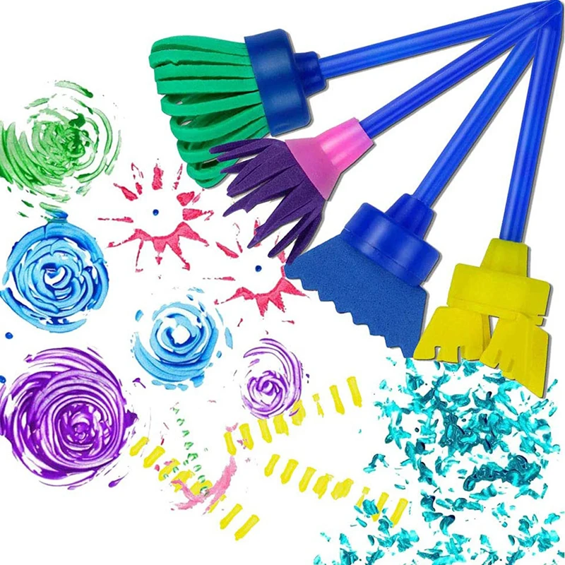 스폰지 그래피티 드로잉 브러쉬 다양한 모양 페인팅 롤러 브러쉬 재사용 가능 DIY 드로잉 러빙 파티 수공예 아트클래스 소품 ZYF