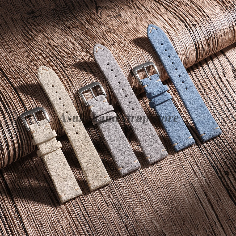 14mm 16mm 18mm 19mm 21mm 20mm 22mm Riemen Wildleder Uhrenarmbänder Schnellverschluss Weiches Kalbsleder Uhrenarmband Universal Damen Herren Armbänder – Detail 6