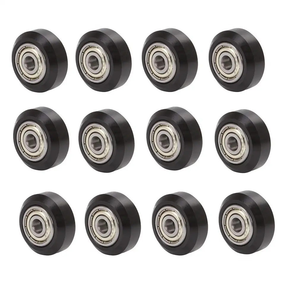 12 PCS POM Pulley V-slot Linear Rail Ball Bearing 3D Printer Parts CNC Clear Polycarbonate V Wheel Plastic Wheel image 1