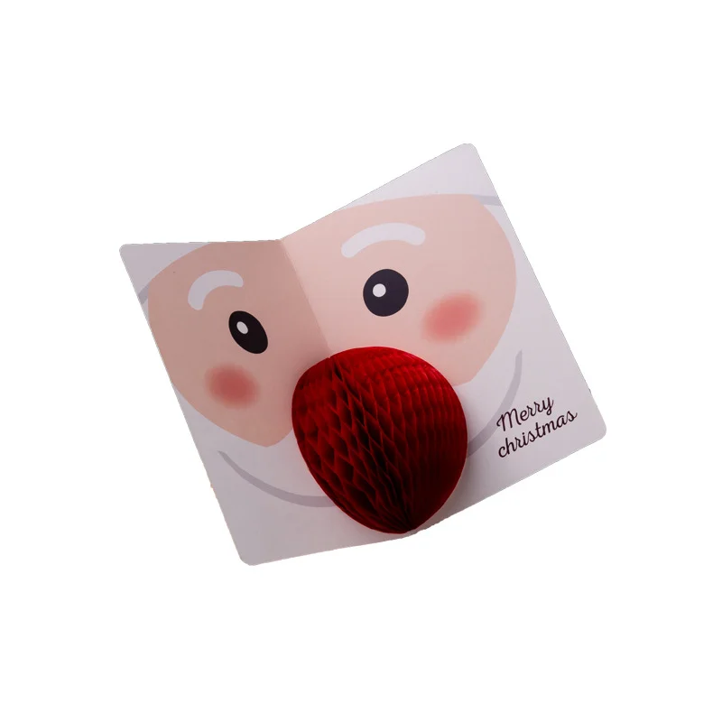 Christmas Card 3D Pop-up Santa Cards Merry Christmas Greeting Cards New Year Postcard Xmas Party Invitation Gift Cards