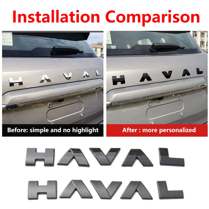 만리 장성 Haval 자동차에 대한 자동차 블랙 로고 엠블럼 새로운 로고 전면 네트워크 트렁크 후면 스티커 바디 데칼 1pc