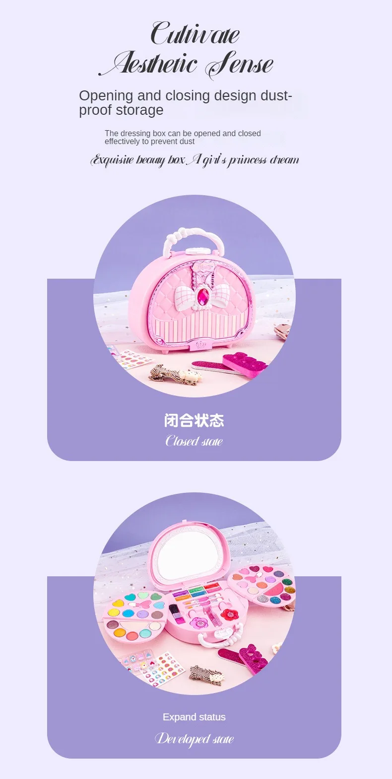 Kids Makeup Kit For Girl, Real Washable Non-Toxic Girls Makeup Kit