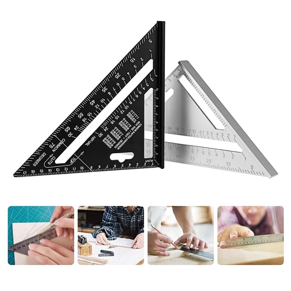 7inch Metric Triangle Ruler Aluminum Alloy Angle Protractor Speed Metric Square Measuring Ruler for Woodworker Carpenter Tool, Triangle Ruler, Angle Measuring Ruler, Woodworking Ruler, Carpentry Square, Angle Ruler, Measurement Ruler, Angle Measuring Tool