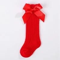 Pudcoco Baby Girls Knee High Socks Toddler Mesh Bowknot Breathable Dress Socks with Bow Little Girls Tube Stockings 4