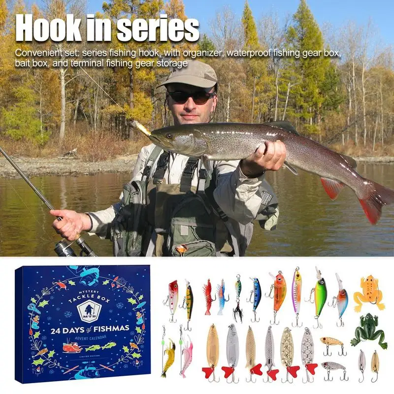 

Fishing Advent Calendar 12 Days Sea Fishing Gear & Lures Realistic Effective Durable Fishing Christmas Countdown Calendar Gift