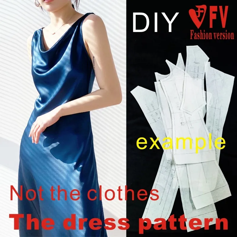 Dress pattern women's sleeveless suspender skirt clothing sewing drawings 1:1 physical pattern BLQ-613