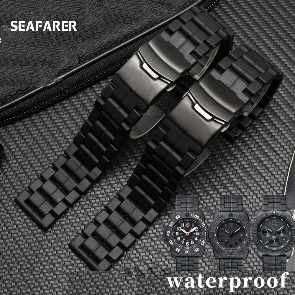 Ремешок Luminox мужской водонепроницаемый из пластика и волокна, спортивный браслет для военных часов, 23 мм, 3051 3160 3080 6402