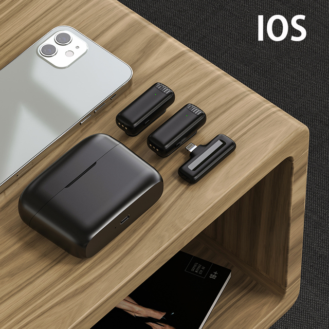 Microphone Wireless Microphone Lavalier with Charging Compartment Recording Youtube Vlog Live for IPhone Android