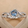 Blue Cubic Zirconia Ring – Women’s Modern Wedding & Engagement Jewelry
