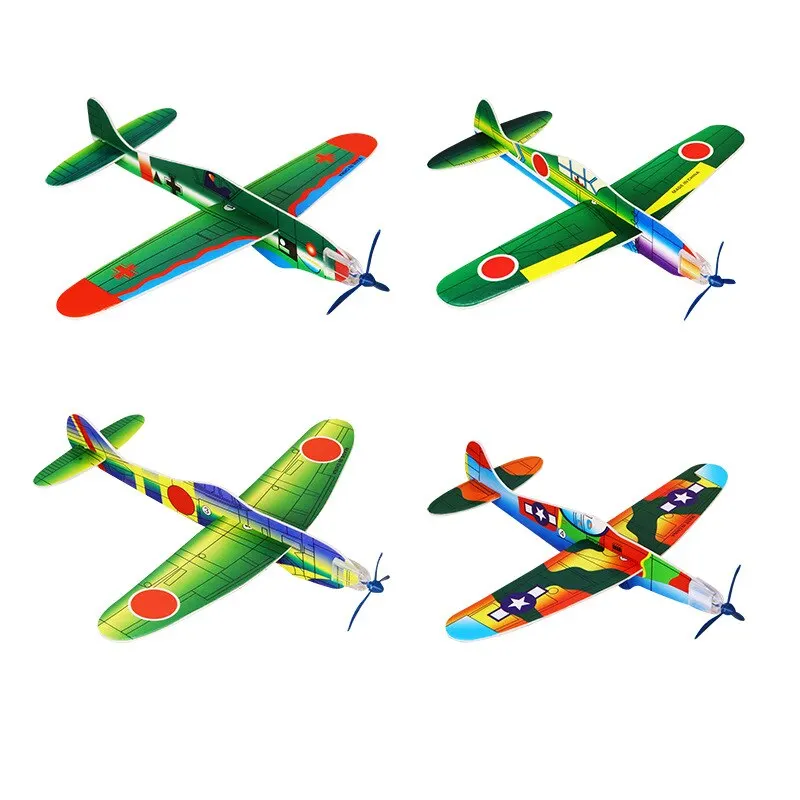 12/24Pcs Foam Airplane Glider Hand Thrown Flying Toy Plane for Kids Adults Outdoor Sports Toys Birthday Party Gift Easy Assemble