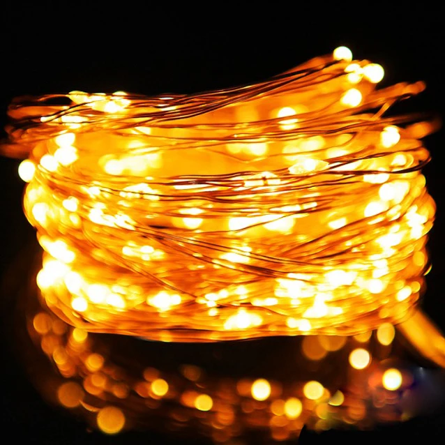 thumbnail image 1 of Guirnalda de luces LED de alambre de cobre de 30 m con batería USB, resistente al agua, luces de hadas para decoración de fiestas, bodas y Navidad, 1 of 5