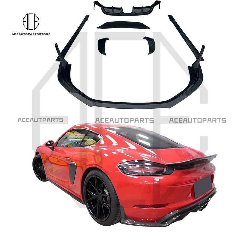 Per Porsche Boxster Cayman 718 Kit Carrozzeria Con Labbro Anteriore Diffusore Posteriore Minigonne Laterali E Spoiler Bagagliaio Per Porsche 718 Lifti