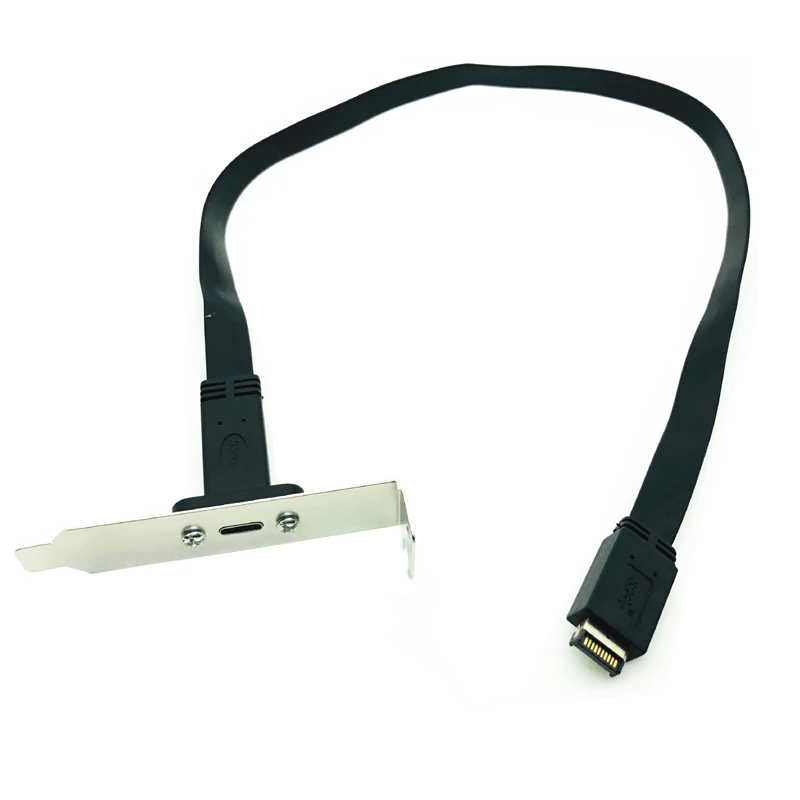 Usb 3.1 Encabeçamento do Painel Frontal Tipo-e a Usb-c tipo c Conector Fêmea Cabo de Fio de Extensão Mais Montagem em Painel tipo de Parafuso e Conector 50cm