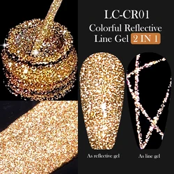 LILYCUTE 5ml Super Bright Metallic Gel Nail Polish - Gold & Silver Mirror Finish (CR01)