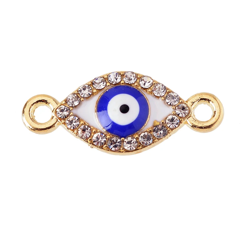 10 Stücke Emaille Evil Eye Charms Stecker Türkische Evil Eye Strass Anhänger Für Armband Halskette DIY Schmuck Machen Liefert – Detail 6