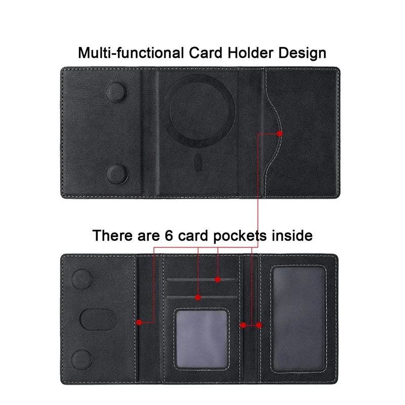 Premium Magnetic Leather Wallet with Card Slots - Sleek and Secure Phone Accessory