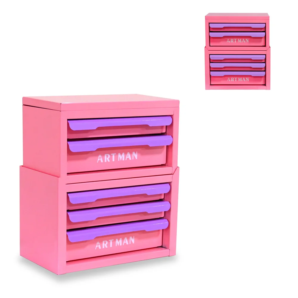 Werkzeugkasten, Werkzeugschrank mit Stilvollen Metallgriffen, Stapelbar, Elegante Kosmetikbox mit Schubladen, Platzsparend, Vielseitiger Aufbewahrungsbehälter – Detail 10