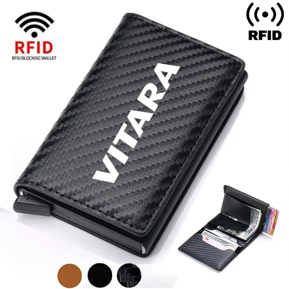 남성용 RFID 신용카드 홀더 가죽 지갑, 은행 카드 홀더, 스즈키 비타라 2000-2023 용, 자동차 인테리어 액세서리