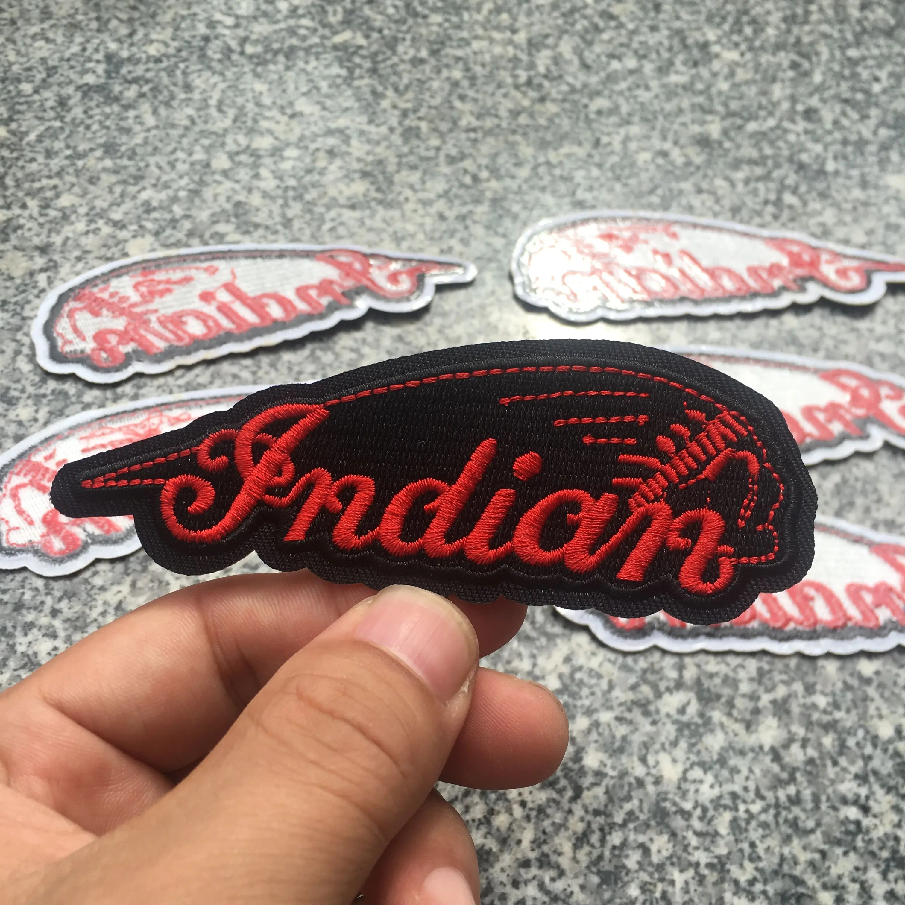 Indian Motorcycle Embroidery Iron On Patches Tactical Insignia Patch Self Adhesive Patches Clothing Sewing Supplies Apparel Accessories Hat Badge 3pcs/lot