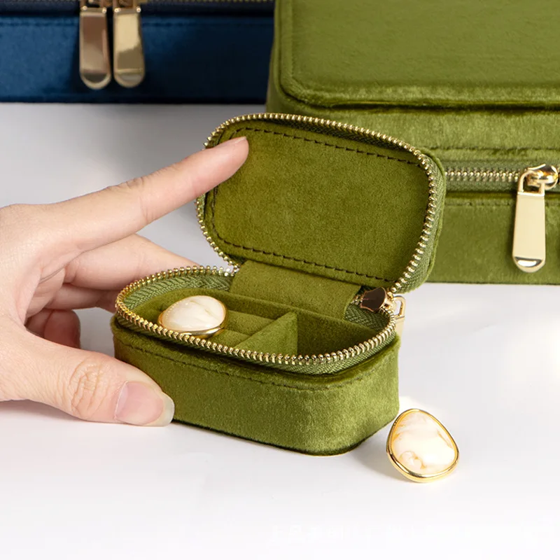 velvet Jewellery Storage Earring Boxes Jewelry Box Display Case Organizer Packaging Storage for Home Travel Girl