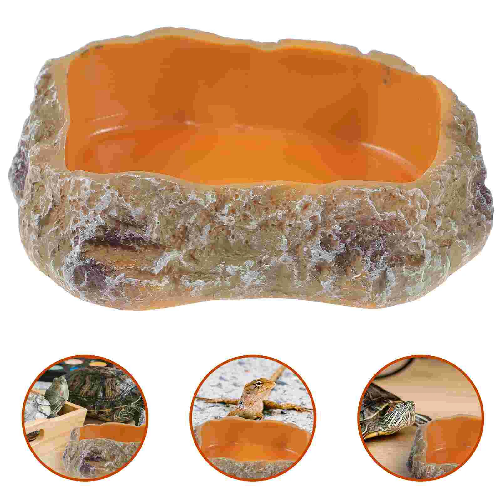 

Turtle Pet Feeding Bowl Birthday Decoration for Girl Reptile Resin Food Water Dish