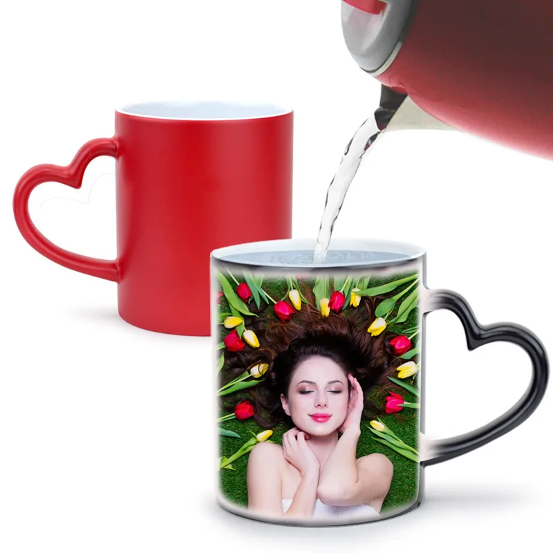 

Personalized Photo LOGO Custom Ceramic Color-Changing Water Cup, High-End Birthday Gifts For Friends, Couples And Classmates