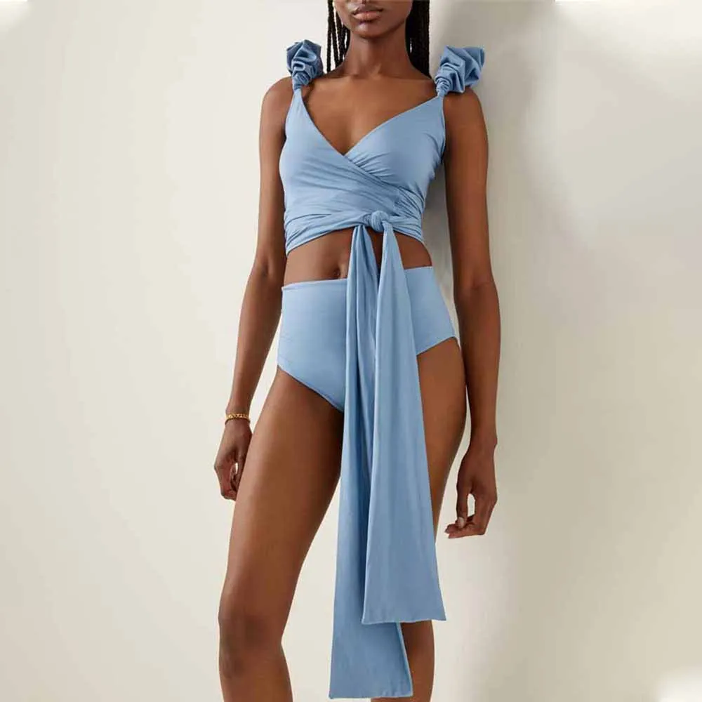 Two Piece Swimsuit for Women 2024 Sexy Bandage Triangle Bikini Fashion Trend Holiday Swimwear Summer Vacation Bathsuit Biquini