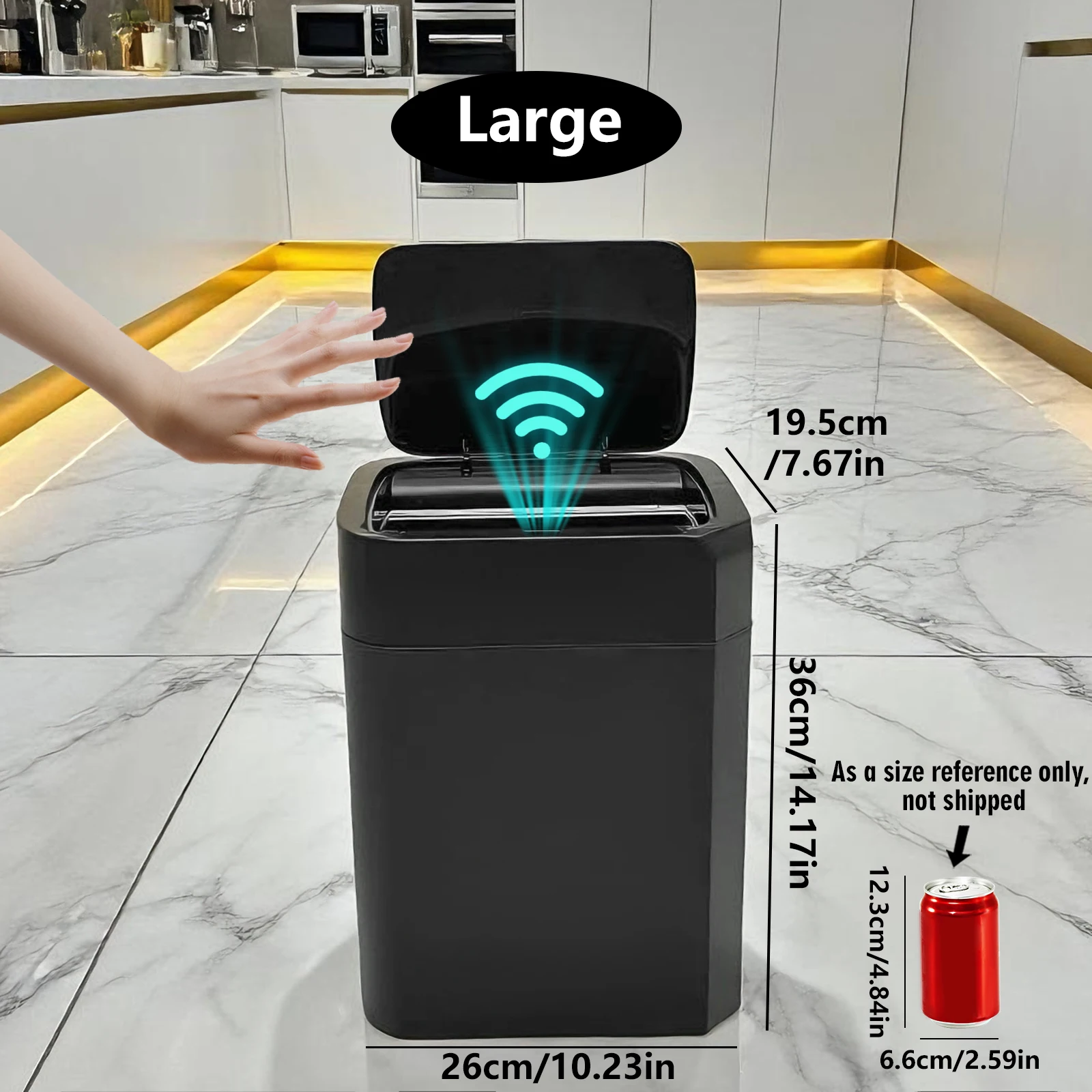 TOKA 2Pack Smart Sensor Trash Can with Lid Suitable for Bathroom Kitchen Bedroom Office Living Room