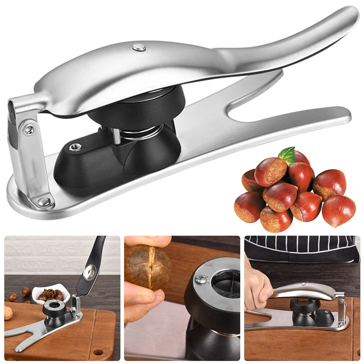 

Antiskid Handheld Chestnut Clip Stainless Steel Walnut Cracker Walnut Pliers Cutter Sturdy Nut Opener Kitchen Accessories