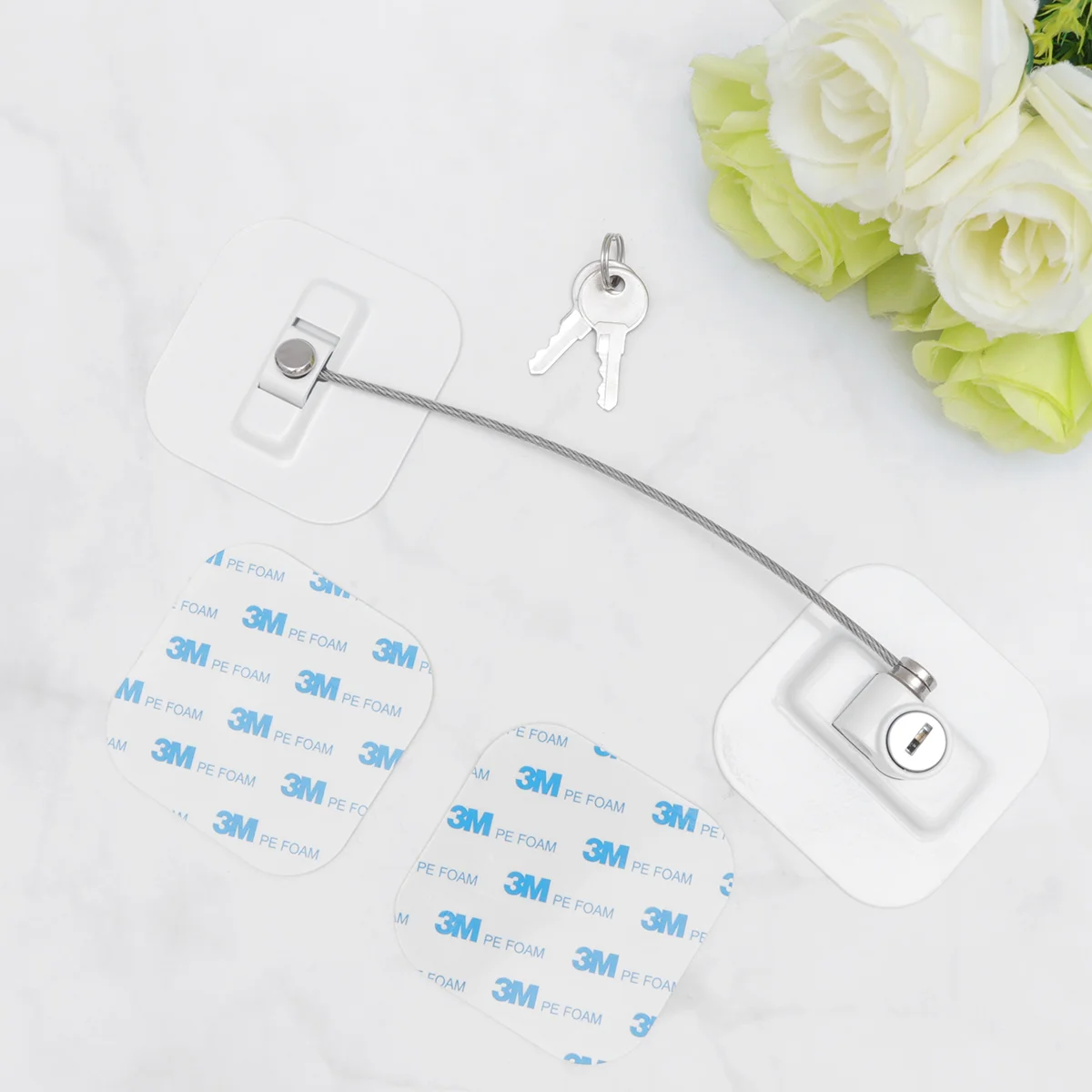 

1PC Kids Protective Window Lock Refrigerator Lock Window Door Child Baby Safety Cable Lock Window Safety Lock White