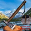 WPKOPYA Hand-forged three-arrow outdoor tactical axe, baked carbon black camping sharp hand axe, home firewood cutting sharp axe 1