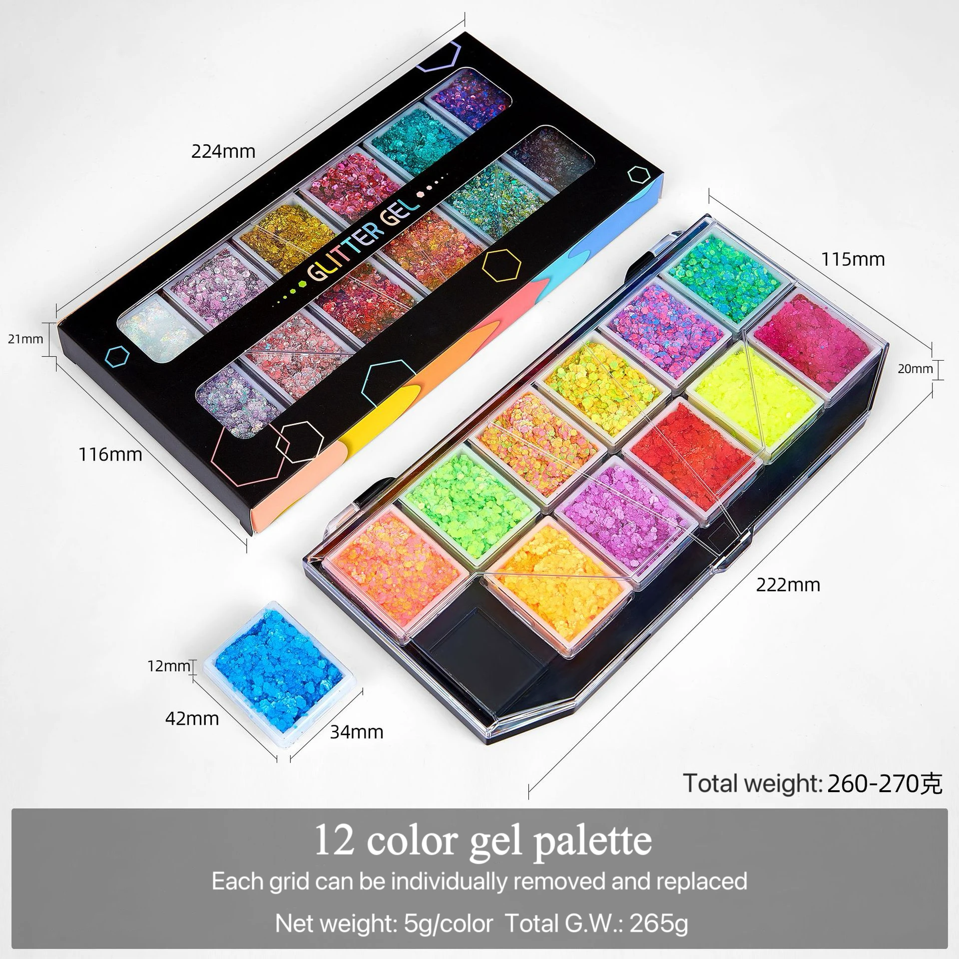 Glitter Gel Palette Body Art Face Painting Luminous Holographic Safe Special Effects Stage Gel Sequins Carnival Festival Makeup 4