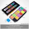 Glitter Gel Palette Body Art Face Painting Luminous Holographic Safe Special Effects Stage Gel Sequins Carnival Festival Makeup 4