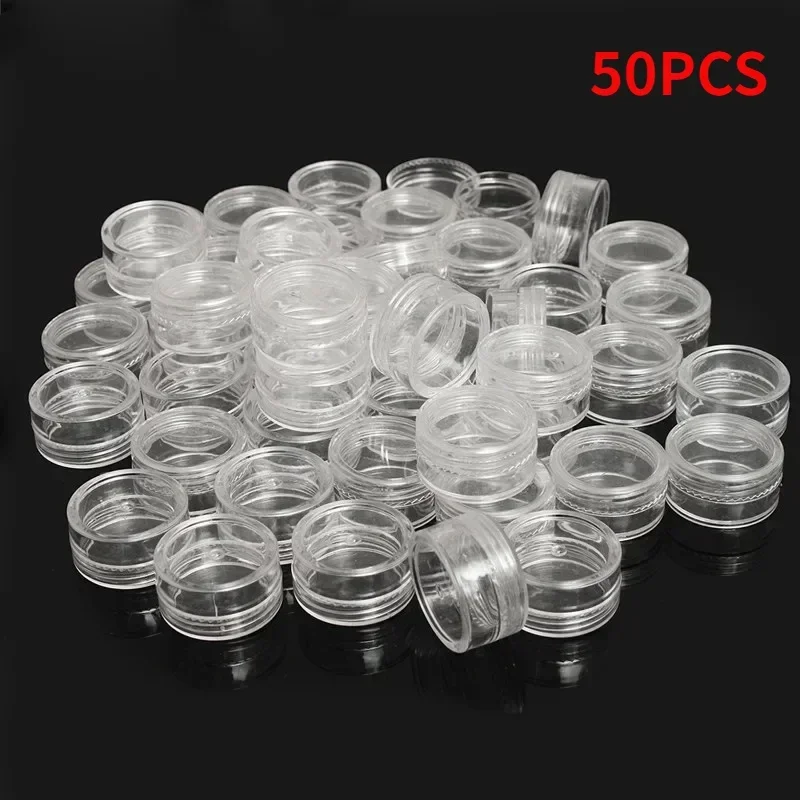 Clear Mini Cosmetic Jars - 2-5g Sample Containers for Creams, Balms, and Nail Art