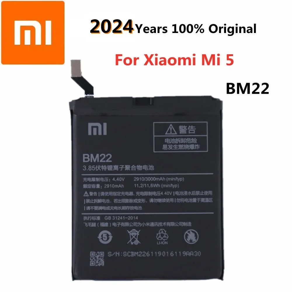 

2024 Years BM22 100% Original Battery For Xiaomi 5 Mi 5 M5 Mi5 3000mAh Phone Bateria Battery Deliver Fast