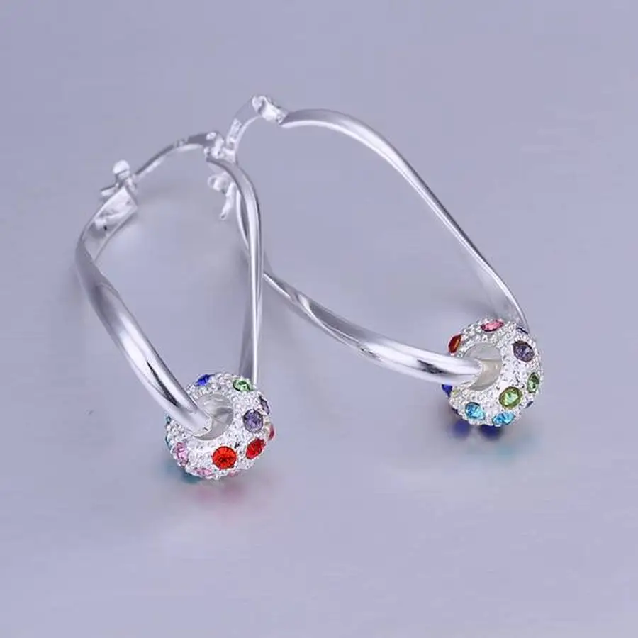 925 silver Earring elegant engagement colorful noble beautiful fashion Jewelry factory price cute gift - 2
