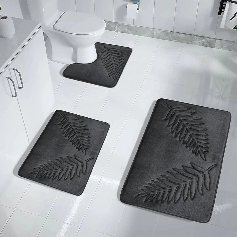 Grey Bathroom anti-skid mat Shower room Bathroom foot mat Silk ring Toilet  bathroom waterproof floor mat 1pc