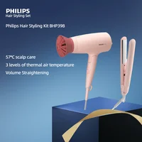 PHILIPS  BHP398/05 Hair Dryer + Straight Curl Dual Purpose Wand High Power Constant Temperature HairCare Curling Combination Set 1