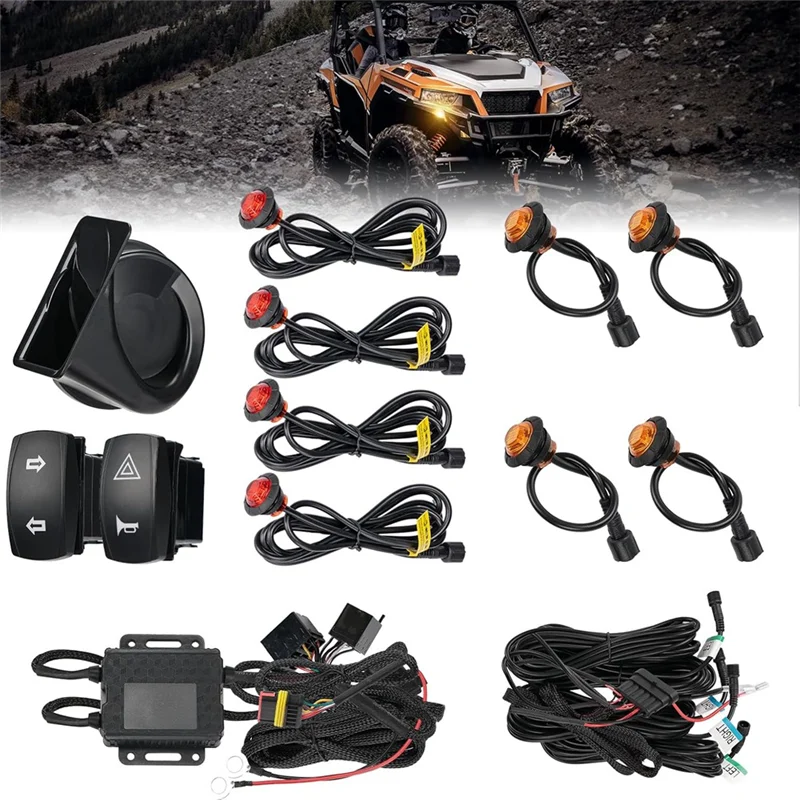 ATV UTV 회전 신호 키트 범용 거리 법적 키트 Forpolaris RZR PRO XP / XP 1000 / XP 4 1000 Forcan-Am Outlander 800R Max Gen2