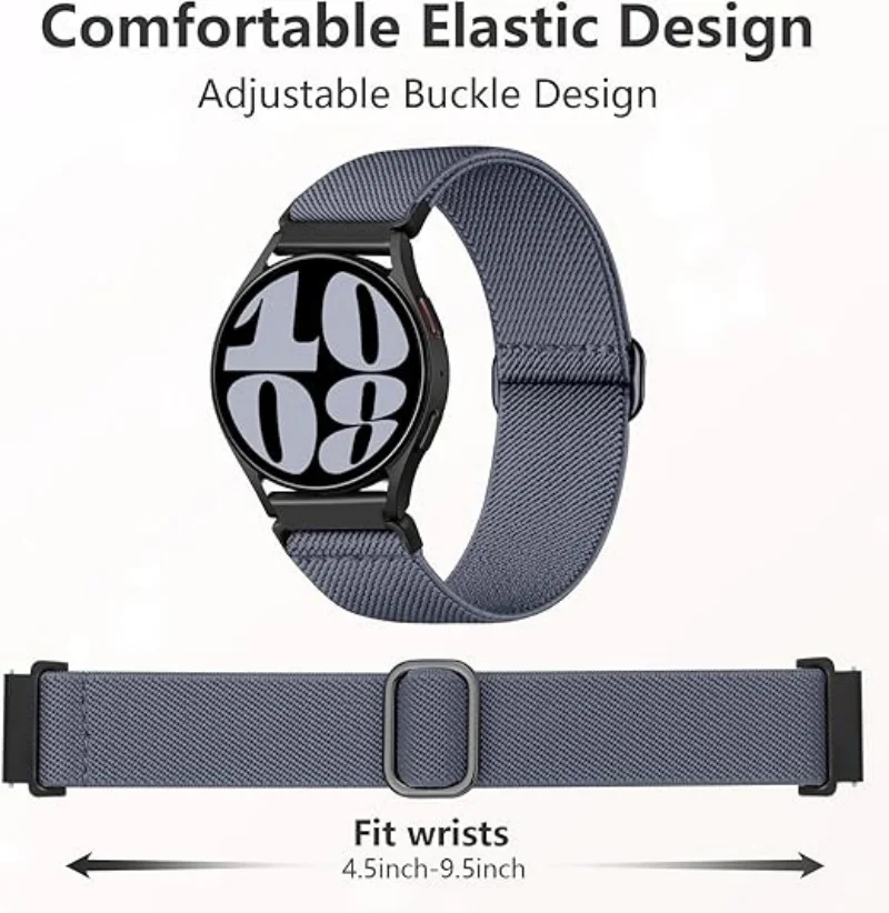 Adjustable Nylon Strap for Smartwatch - Soft Sport Band, 20mm