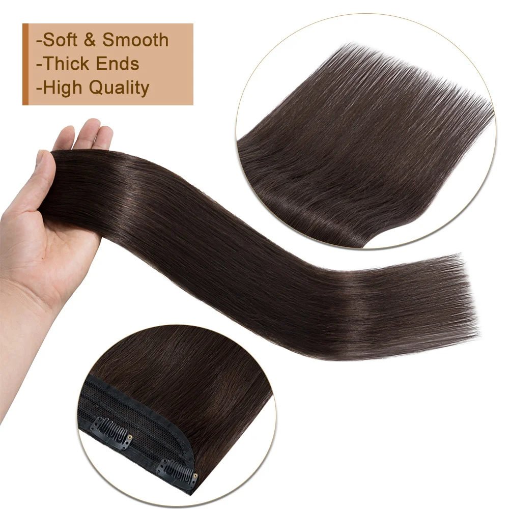 Sego 10 "-24" 3/4 Vollkopf clip in Haar verlängerung 1 Stück/5 Clips maschinell hergestellter remy natürliches menschliches Haar gerade Clip in Haar teilen – Detail 3