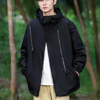 الشارع الشهير الرجال في الهواء الطلق سترة مضادة للماء الخريف سترة واقية معطف المطر تنفس المشي لمسافات طويلة التخييم التكتيكية السترات الذكور الملابس