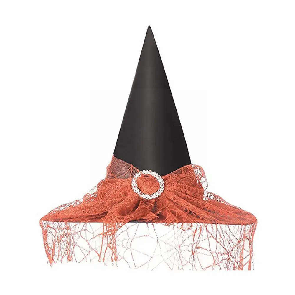 

Halloween Witch Hat Lace Cosplay Party Unisex Personality Cap Costume Tide Adult Witch Props Hat Accessories Halloween Casu L4H7