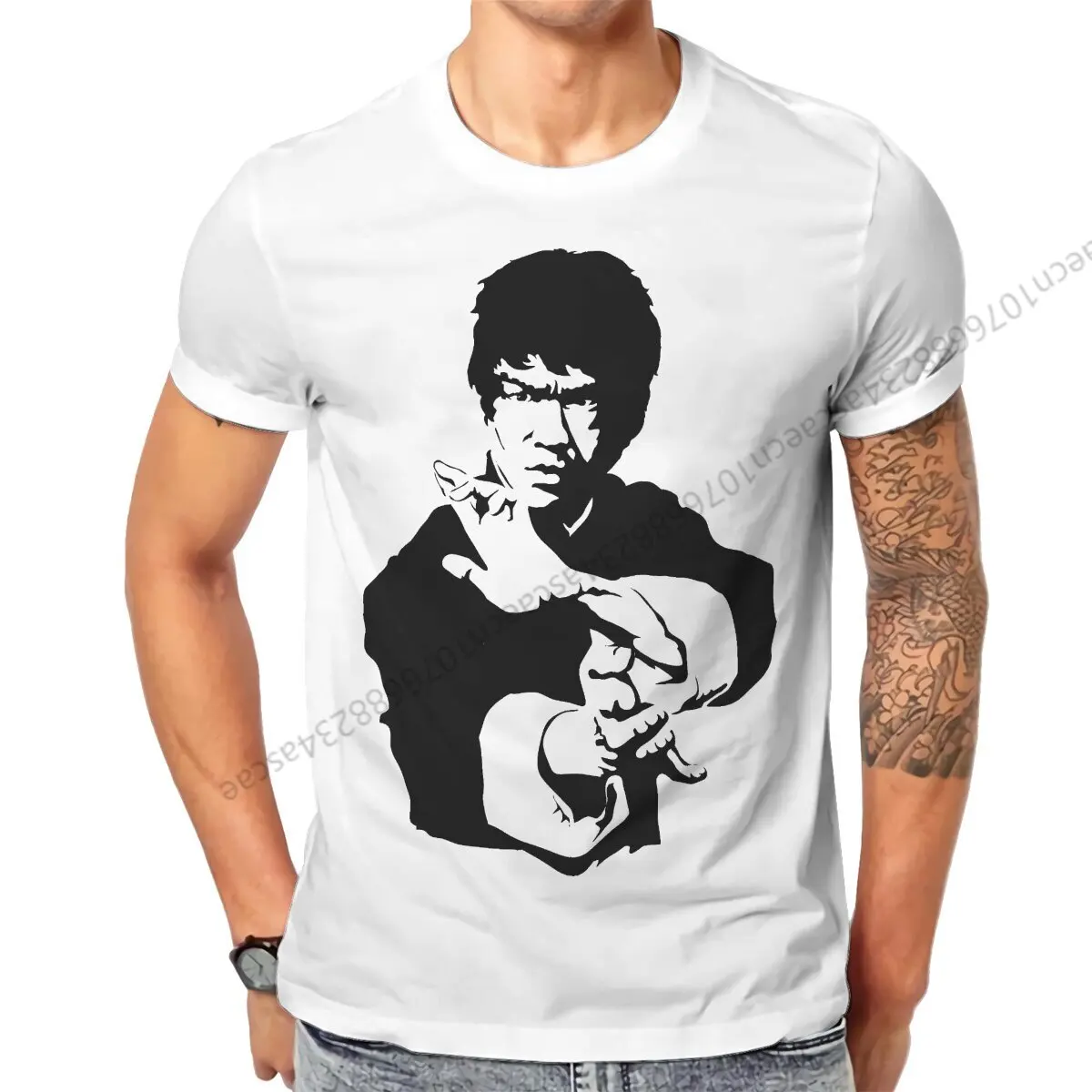 

Мужская футболка с круглым вырезом, из хлопка